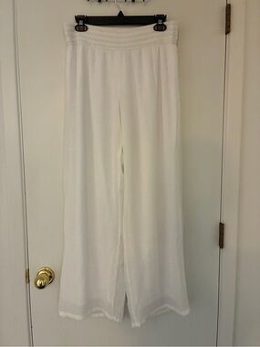 ALYX White Wide-Leg Women's Pants with Smocked Waist #37